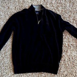 Ben Sherman Quarter Zip Sweater Black